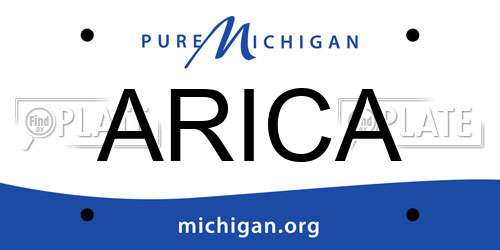 ARICA Michigan License Plate