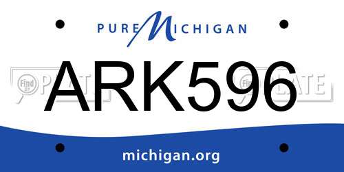 ARK596 Michigan License Plate