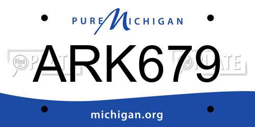 ARK679 Michigan License Plate