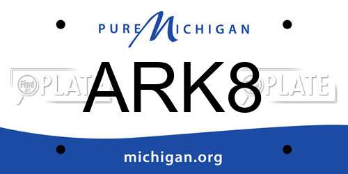 ARK8 Michigan License Plate