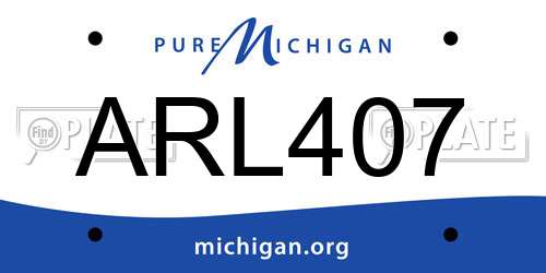 ARL407 Michigan License Plate