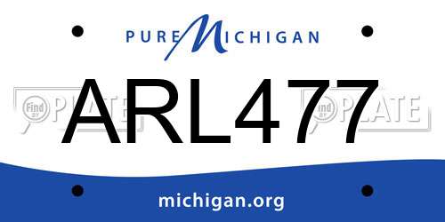 ARL477 Michigan License Plate
