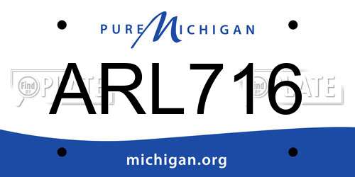 ARL716 Michigan License Plate