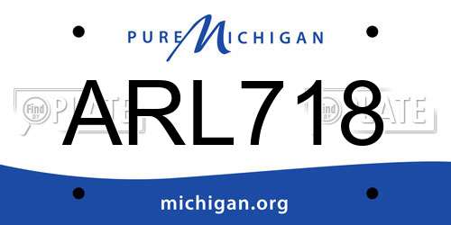 ARL718 Michigan License Plate