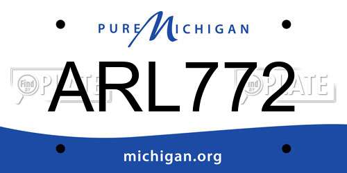 ARL772 Michigan License Plate