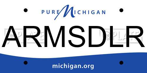 ARMSDLR Michigan License Plate