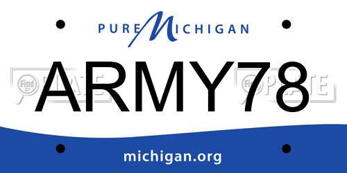 ARMY78 Michigan License Plate