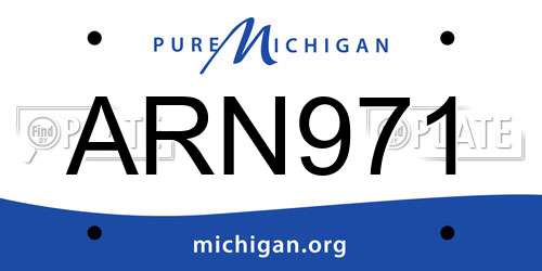 ARN971 Michigan License Plate