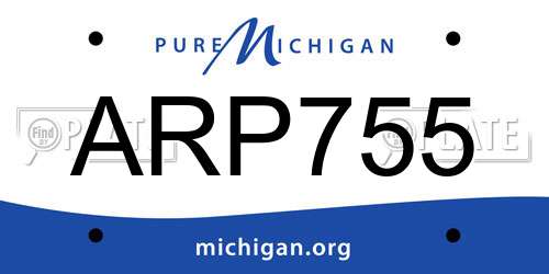 ARP755 Michigan License Plate