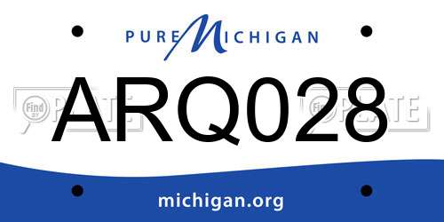 ARQ028 Michigan License Plate