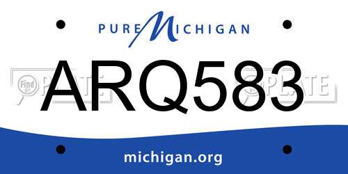 ARQ583 Michigan License Plate