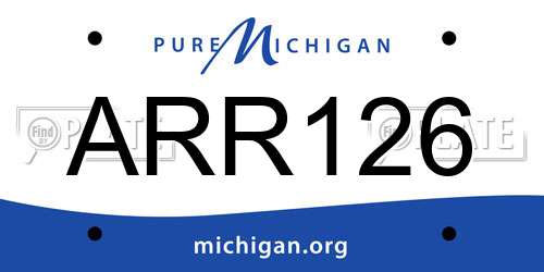 ARR126 Michigan License Plate