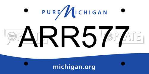 ARR577 Michigan License Plate