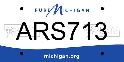 ARS713 Michigan License Plate