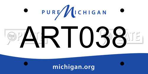 ART038 Michigan License Plate