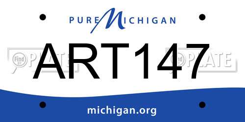 ART147 Michigan License Plate