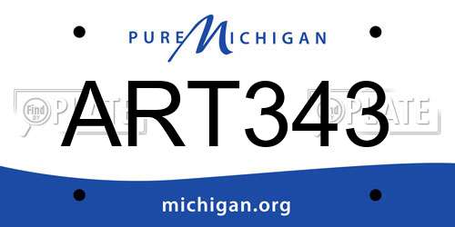 ART343 Michigan License Plate