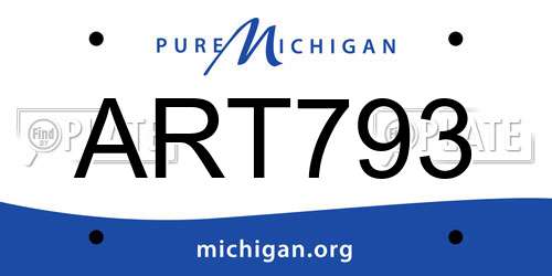 ART793 Michigan License Plate