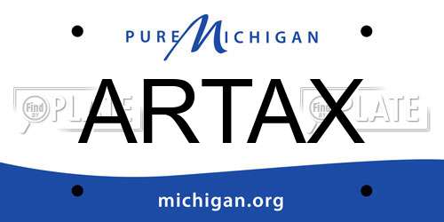 ARTAX Michigan License Plate