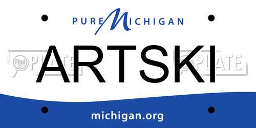 ARTSKI Michigan License Plate