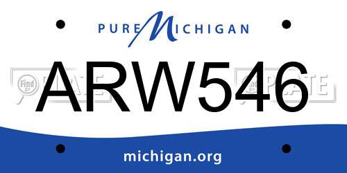ARW546 Michigan License Plate