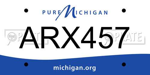 ARX457 Michigan License Plate