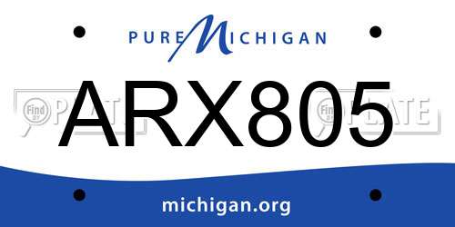 ARX805 Michigan License Plate