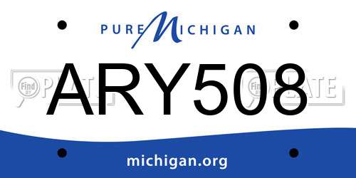 ARY508 Michigan License Plate