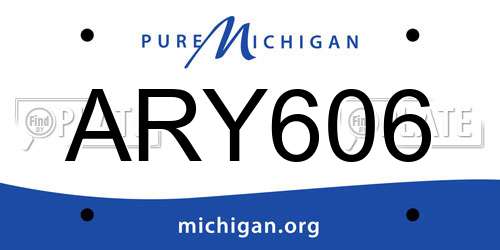 ARY606 Michigan License Plate