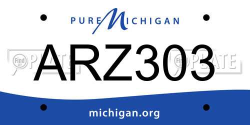 ARZ303 Michigan License Plate