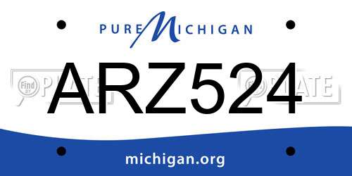 ARZ524 Michigan License Plate