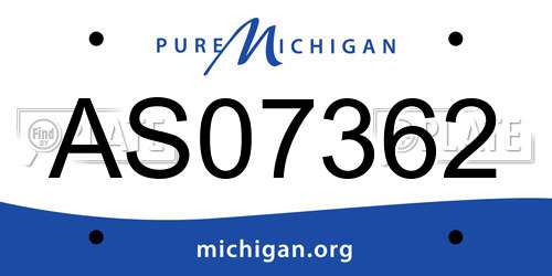 AS07362 Michigan License Plate