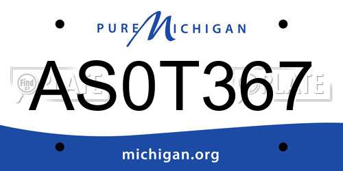AS0T367 Michigan License Plate