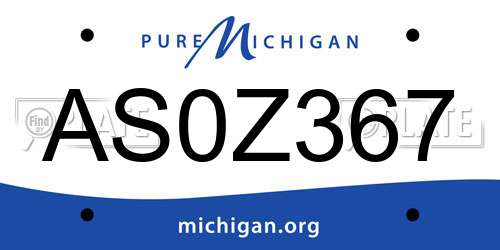 AS0Z367 Michigan License Plate
