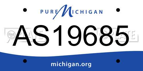 AS19685 Michigan License Plate