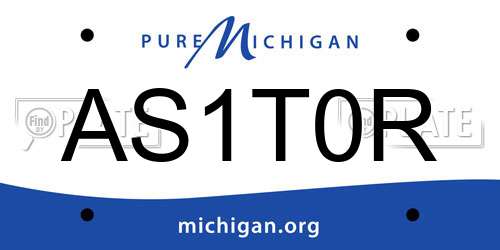 AS1T0R Michigan License Plate