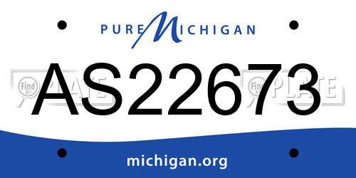 AS22673 Michigan License Plate