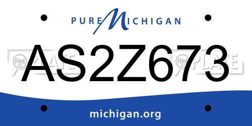 AS2Z673 Michigan License Plate