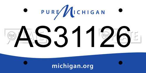 AS31126 Michigan License Plate
