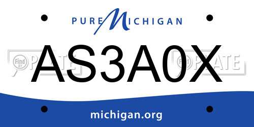 AS3A0X Michigan License Plate