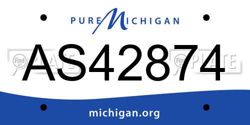 AS42874 Michigan License Plate