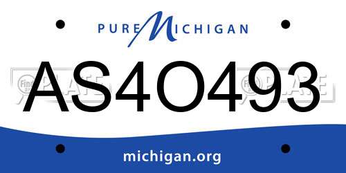 AS4O493 Michigan License Plate