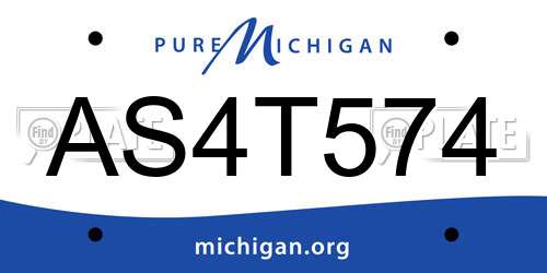 AS4T574 Michigan License Plate