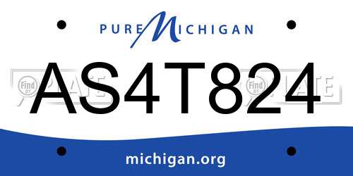 AS4T824 Michigan License Plate