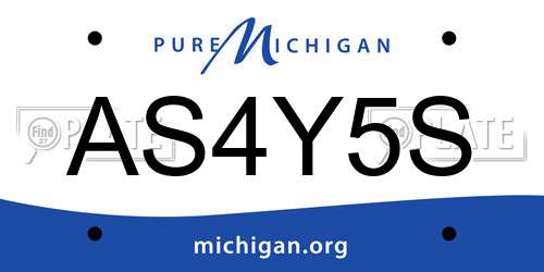 AS4Y5S Michigan License Plate