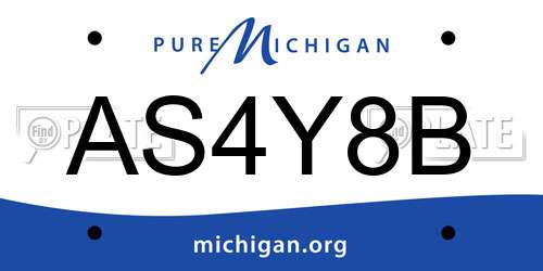 AS4Y8B Michigan License Plate