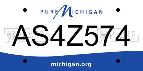 AS4Z574 Michigan License Plate