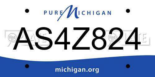AS4Z824 Michigan License Plate