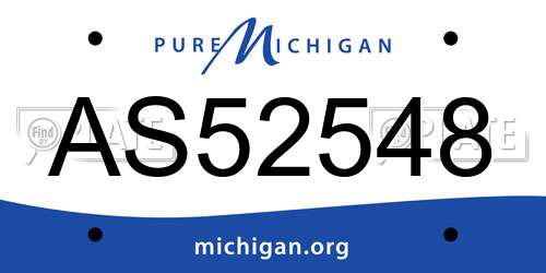 AS52548 Michigan License Plate