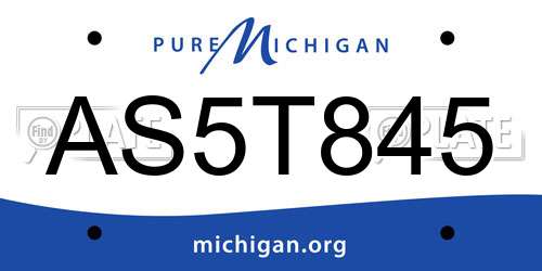 AS5T845 Michigan License Plate